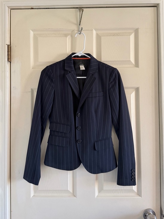 J. Crew Jackets & Blazers - J. Crew Navy Pinstripe Wool Blazer